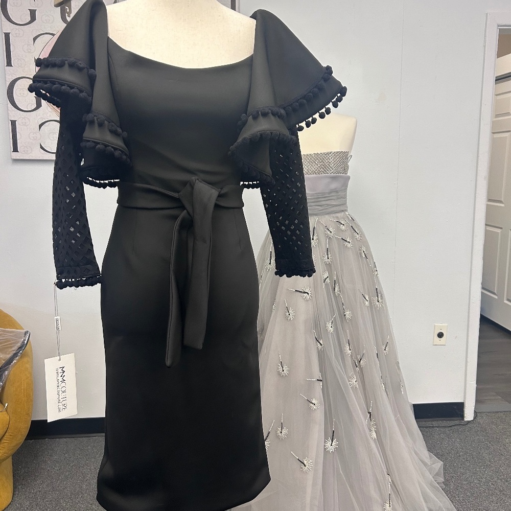 MNM couture black midi bodycon dress size S